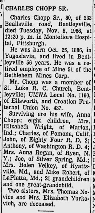 Charles Chopp Sr. obit